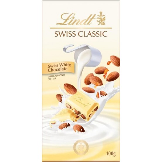 Chocolat Blanc Amande Swiss Classic Lindt 100gr Mounet Lebled Epicerie En Tunisie