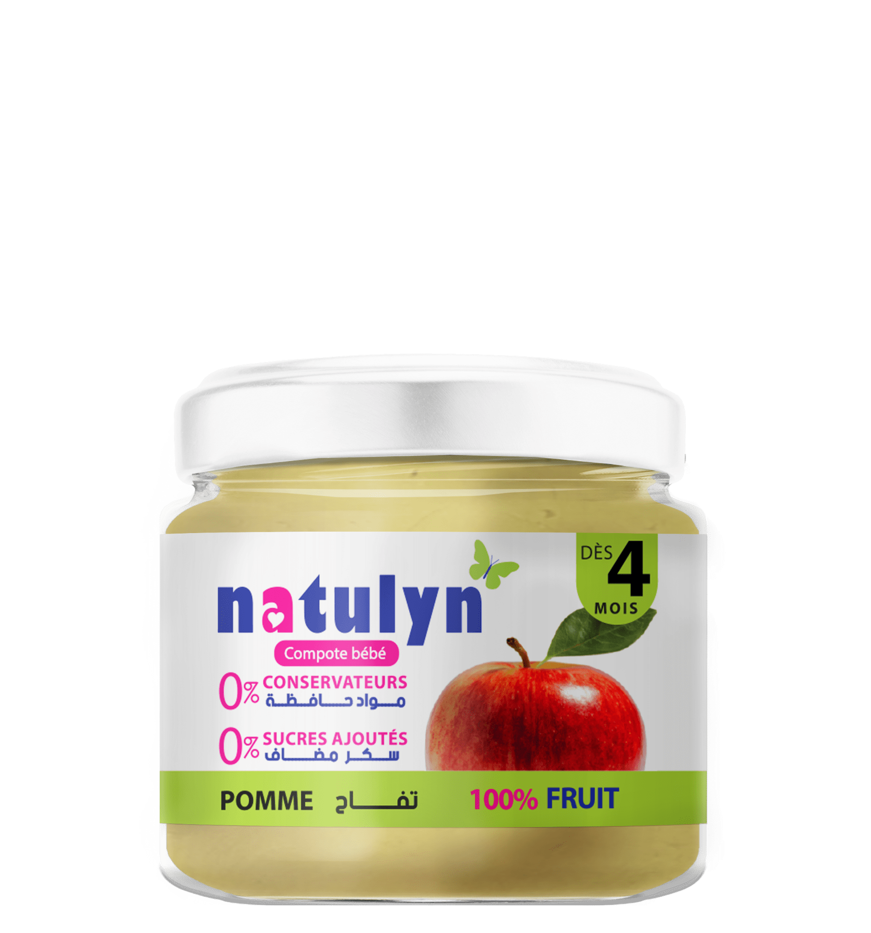 Natulyn Compote bébé pomme, fraise et banane - 135 Gr à prix pas cher