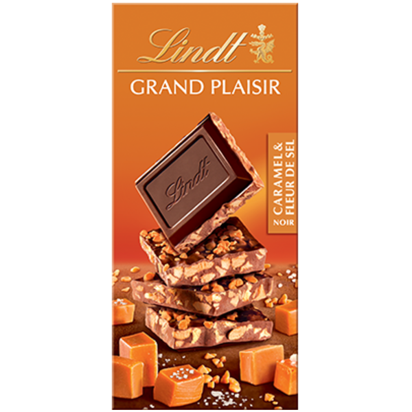Chocolat Lindt Grand Plaisir Noir Caramel Et Fleur De Sel 150Gr