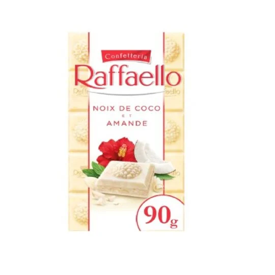 Raffaello Tablette Chocolat Blanc Fourrée Noix De Coco Et Amandes 90Gr